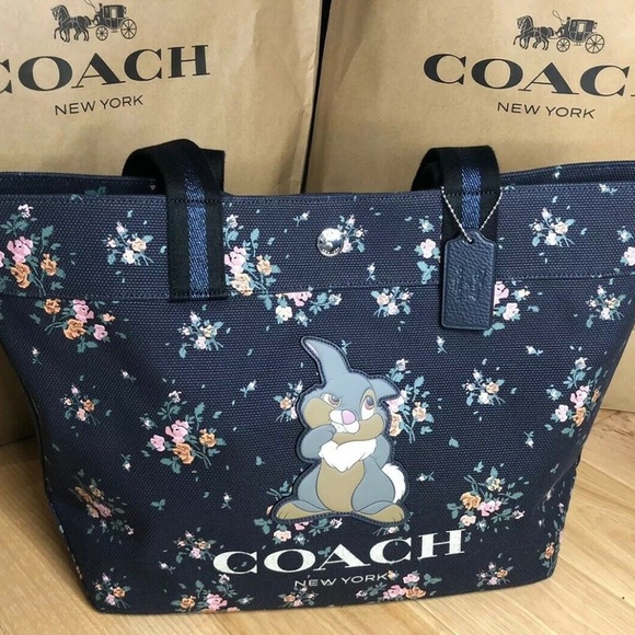 coach Handbags - Coach Disney Tote Bag Rose Bouquet Thumper